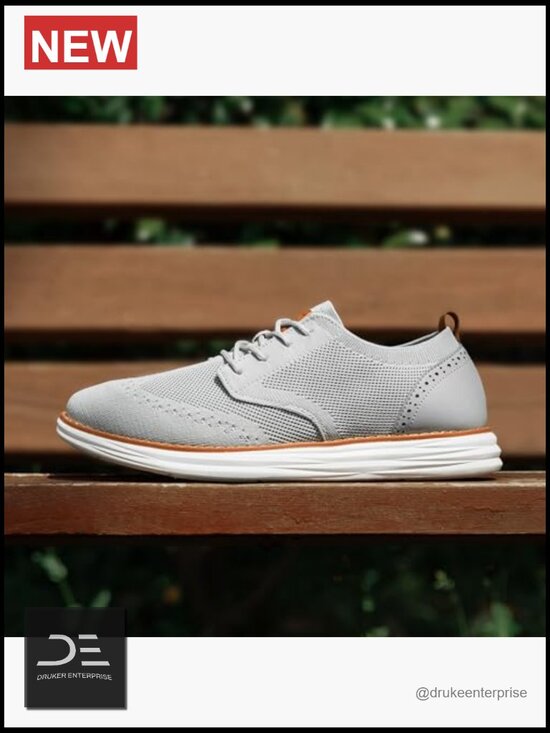 Men\'s Knit Oxfords Sneakers Casual Dress Lace-Up Lightweight Walking Shoes main image 6
